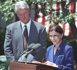 Bill Clinton et Ruth Bader Ginsburg